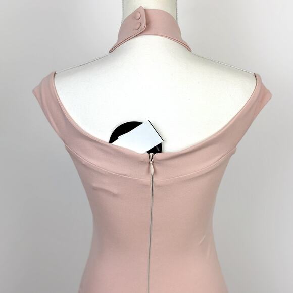 Nookie Hollywood Midi Dress Blush Pink Bodycon Stretch Knit Cocktail Small NWT - Picture 8 of 13